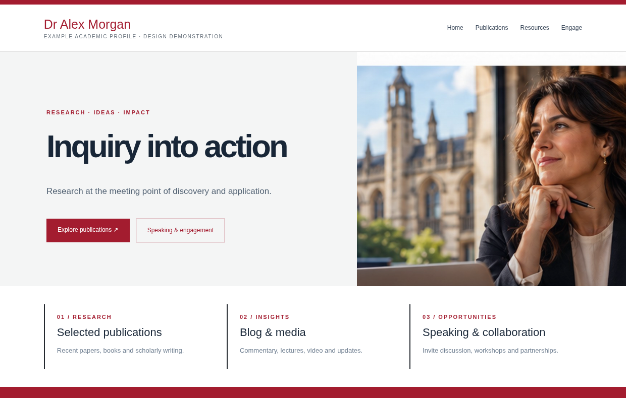 MIT-inspired homepage design preview