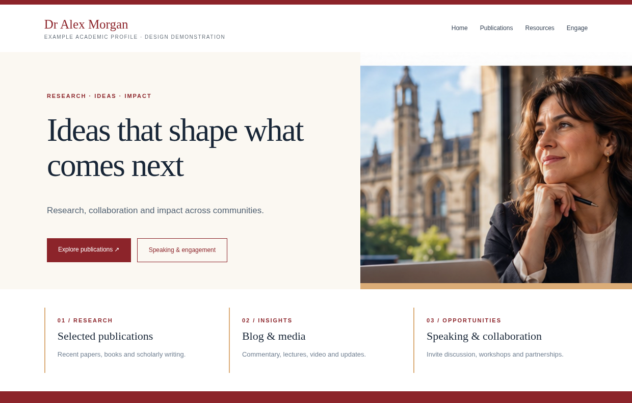 Stanford-inspired homepage design preview